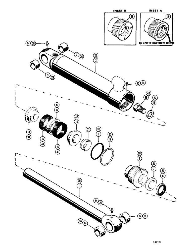 Схема запчастей Case 350 - (260) - G34293 AND G32151 LOADER GRAPPLE CYLINDER (07) - HYDRAULIC SYSTEM