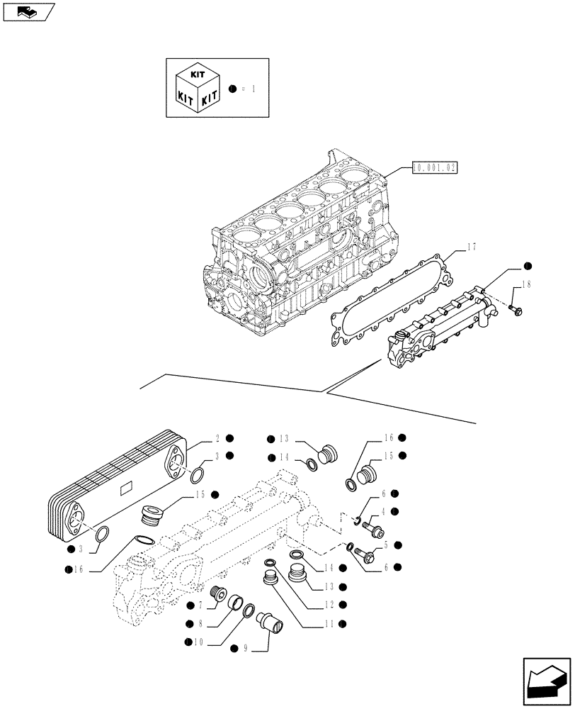 Схема запчастей Case F3AE0684K E910 - (10.408.01) - HEAT EXCHANGER - MY11 8120 (10) - ENGINE