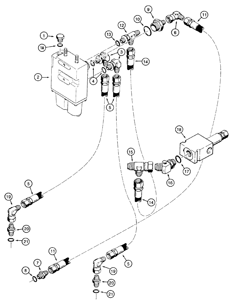 Схема запчастей Case 550H - (7-02) - BRAKE, HYDRAULIC LINES, VALVE TO TRANSMISSION (07) - BRAKES