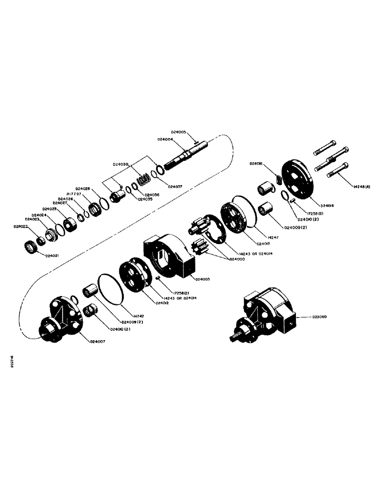 Схема запчастей Case 21 - (60) - D23060 HYDRAULIC PUMP (17 G. P. M. - HYDRECO 2110-A2-A13) 