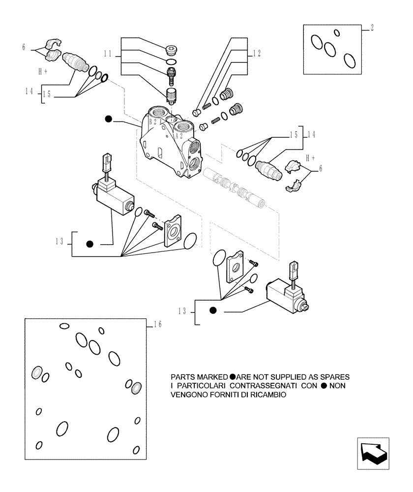 Схема запчастей Case TX842 - (9.00825A[04]) - 3 SPOOL VALVE - COMPONENTS- OPTIONAL CODE 749001071 (35) - HYDRAULIC SYSTEMS