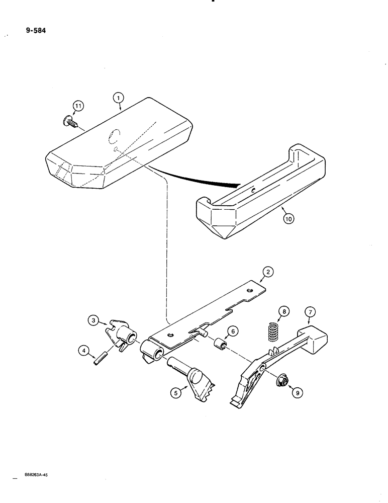 Схема запчастей Case 580K - (09-584) - ARMRESTS (09) - CHASSIS/ATTACHMENTS