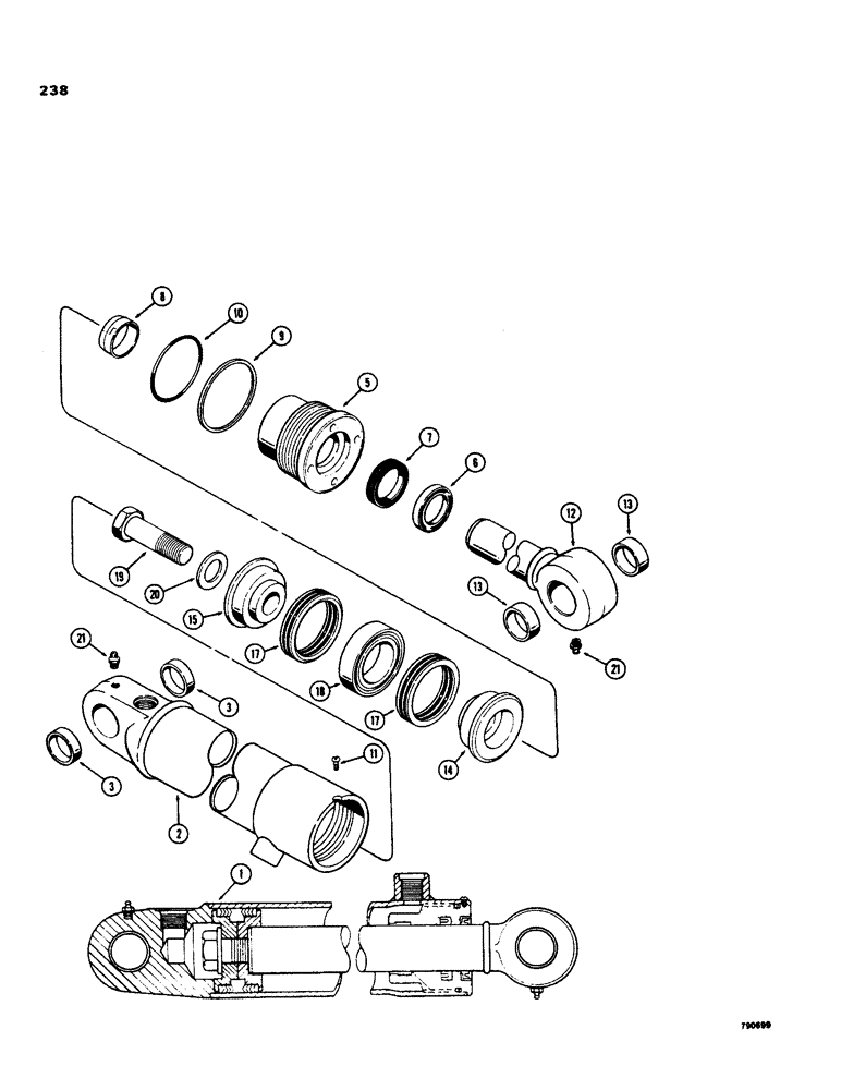 Схема запчастей Case 35 - (238) - G32286 AND G32287 LOADER CLAM CYLINDERS 