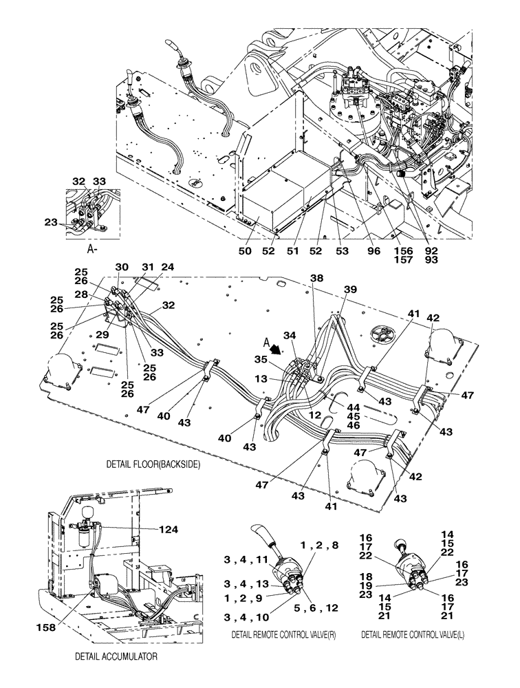 Схема запчастей Case CX350C - (08-023[00]) - HYDRAULIC CIRCUIT - TRAVEL PILOT (08) - HYDRAULICS