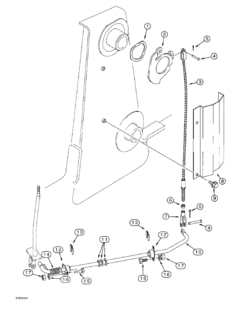 Схема запчастей Case 570LXT - (9-008) - LOADER SELF-LEVELING CONTROL (09) - CHASSIS/ATTACHMENTS