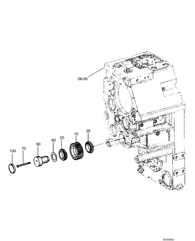 Схема запчастей Case 1221E - (06-06[01]) - TRANSMISSION - GEAR / RING AND LAYSHAFT (11LH-01100) (5) (06) - POWER TRAIN