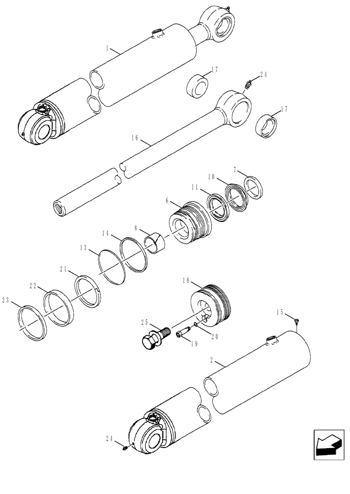 Схема запчастей Case 580SM - (35.730.03) - CYLINDER ASSY - BACKHOE BOOM (35) - HYDRAULIC SYSTEMS