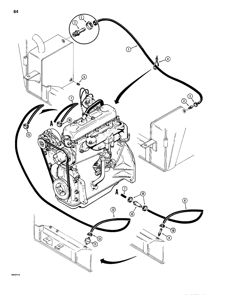 Схема запчастей Case 1835 - (064) - FUEL LINES, GASOLINE MODELS (03) - FUEL SYSTEM