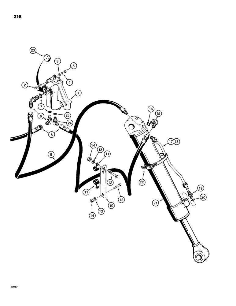 Схема запчастей Case 680H - (218) - BACKHOE STABILIZER CYLINDER HYDRAULIC CIRCUIT (08) - HYDRAULICS