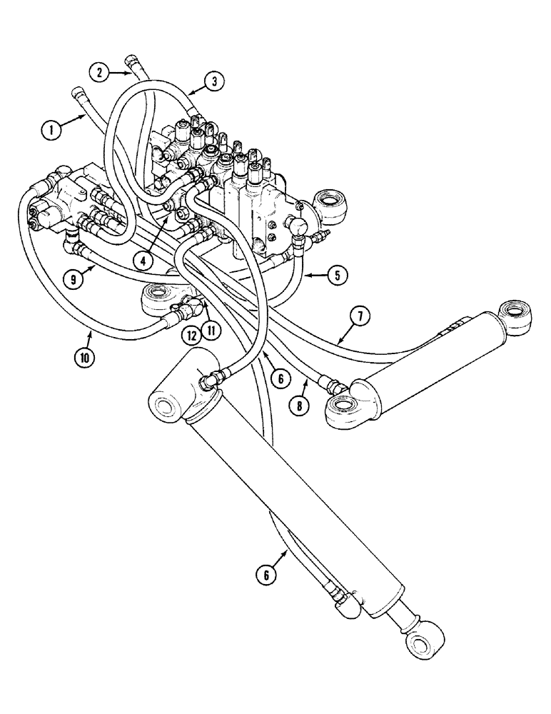 Схема запчастей Case 580SK - (1-42) - HYDRAULIC CIRCUIT, INTEGRAL BACKHOE (00) - PICTORIAL INDEX