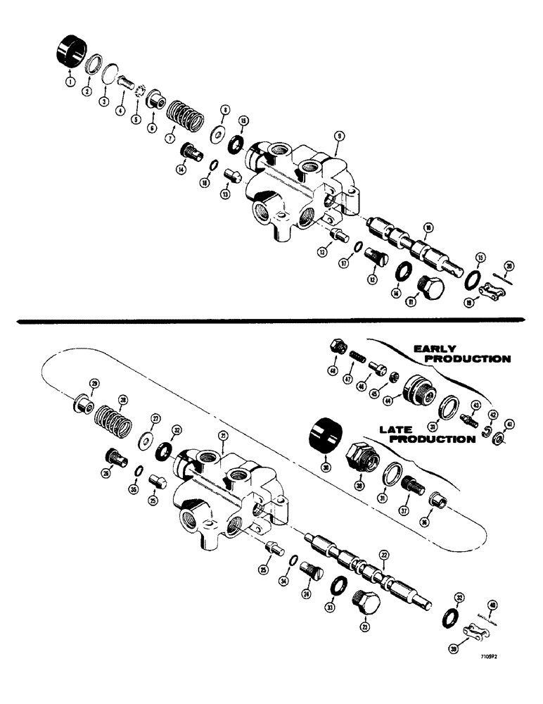 Схема запчастей Case 1500-SERIES - (082) - BUCKET CYLINDER VALVE - ONE SPOOL (35) - HYDRAULIC SYSTEMS