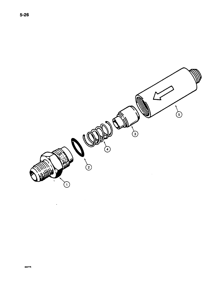 Схема запчастей Case 1085C - (5-26) - CHECK VALVE, USED ON MODELS WITH AUXILIARY STEERING HYDRAULIC CIRCUIT (05) - STEERING