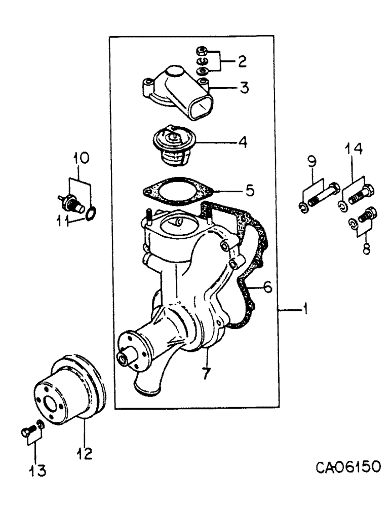 Схема запчастей Case 4150 - (12-19) - POWER, WATER PUMP, MAZDA ENGINE (04) - Drive Train