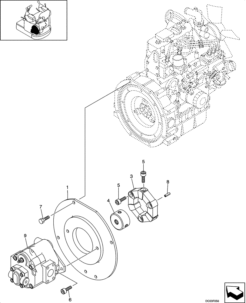 Схема запчастей Case CX14 - (06-01[00]) - POWER TAKE OFF ASSY (06) - POWER TRAIN