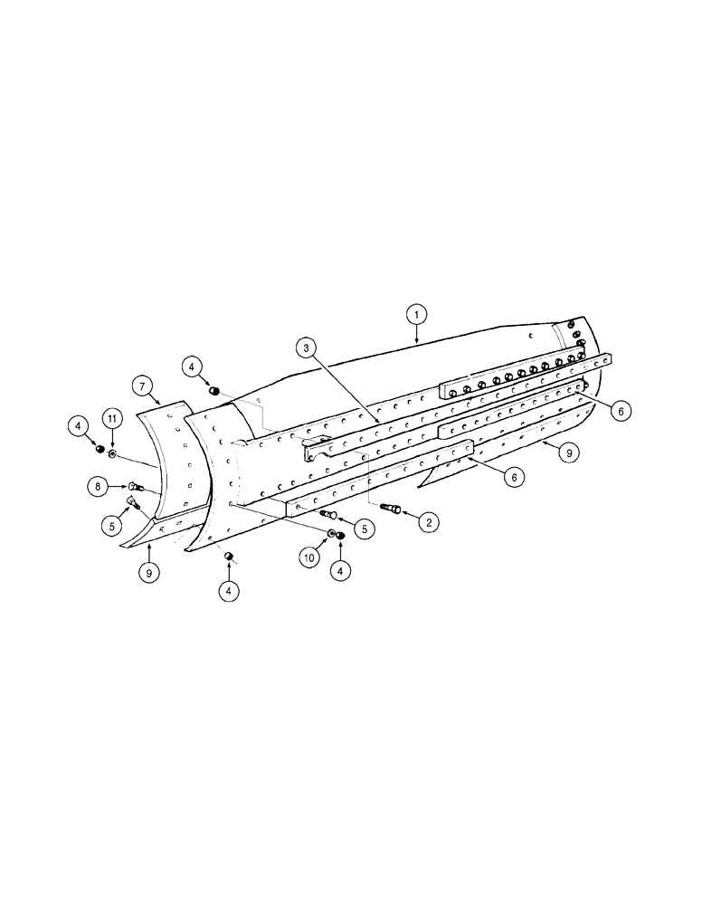 Схема запчастей Case 885 - (09-022[01]) - BLADE (14 FEET) - ASSEMBLY (09) - CHASSIS/ATTACHMENTS