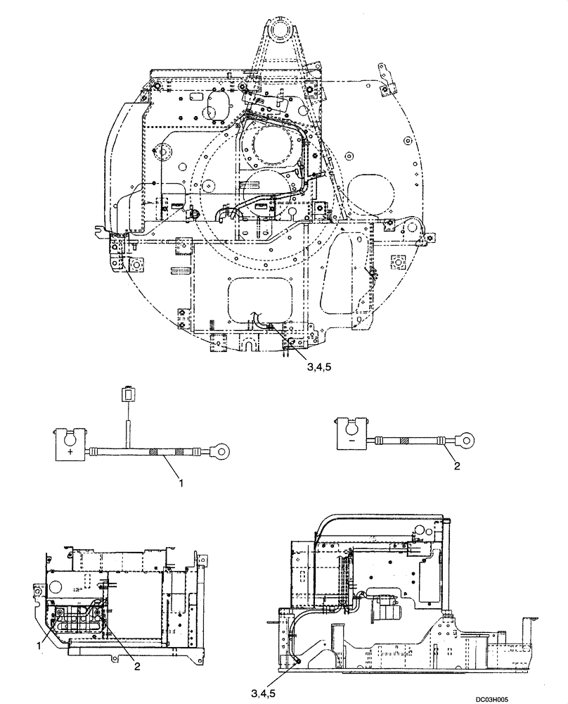 Схема запчастей Case CX25 - (04-10[00]) - BATTERY - CABLES (04) - ELECTRICAL SYSTEMS