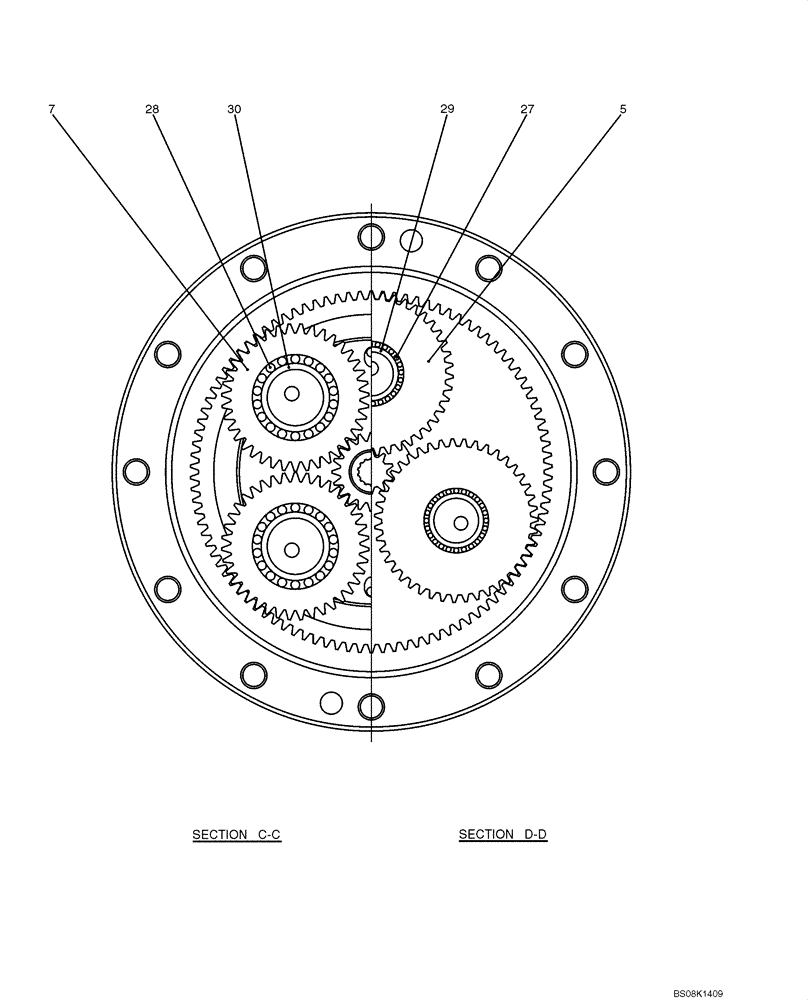 Схема запчастей Case CX50B - (07-025) - MOTOR ASSY, (PROPELLING) (PH15V00012F1) ELECTRICAL AND HYDRAULIC COMPONENTS