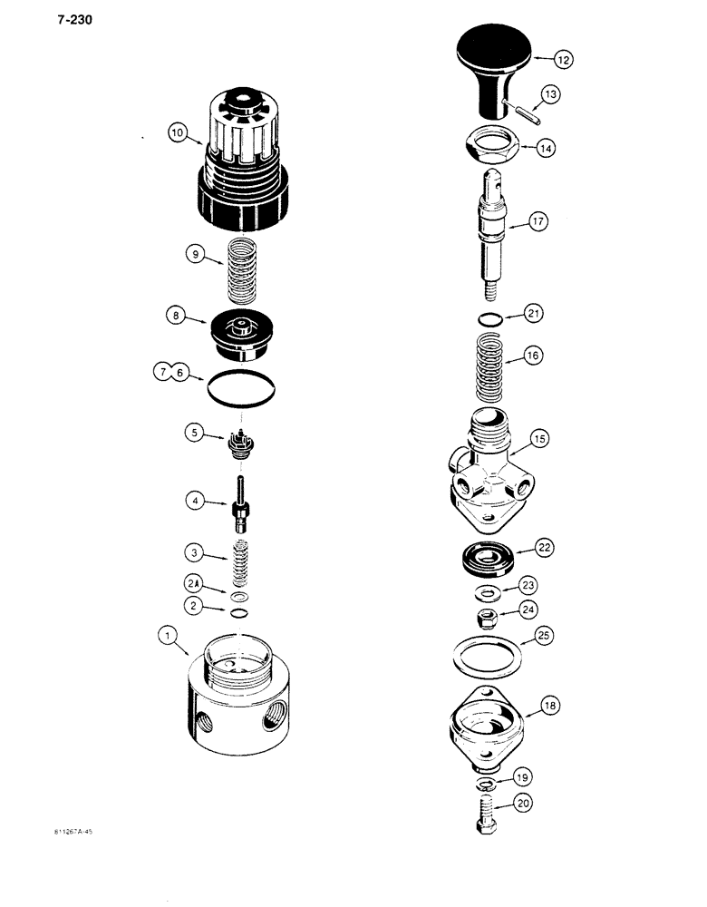 Схема запчастей Case 680K - (7-230) - BRAKE SYSTEM, L72409 PRESSURE REDUCING VALVE - BRAKE/L103834 PARKING BRAKE VALVE (07) - BRAKES