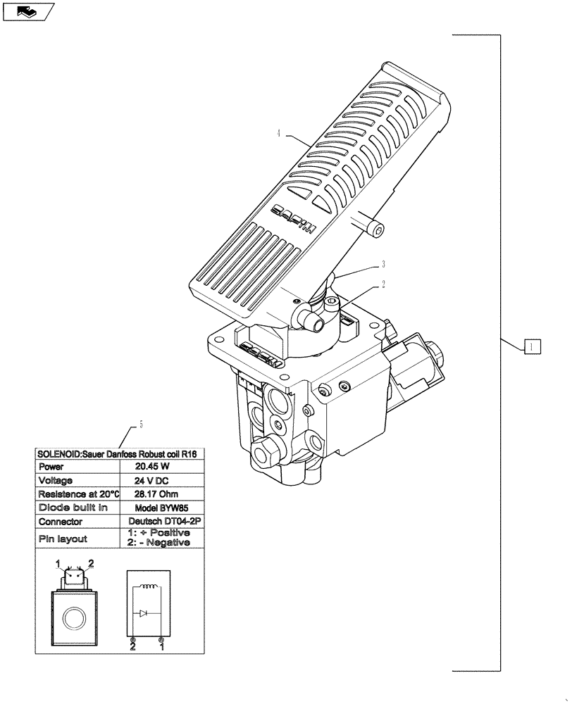 Схема запчастей Case 1121F - (33.202.03[01]) - BRAKE VALVE (33) - BRAKES & CONTROLS