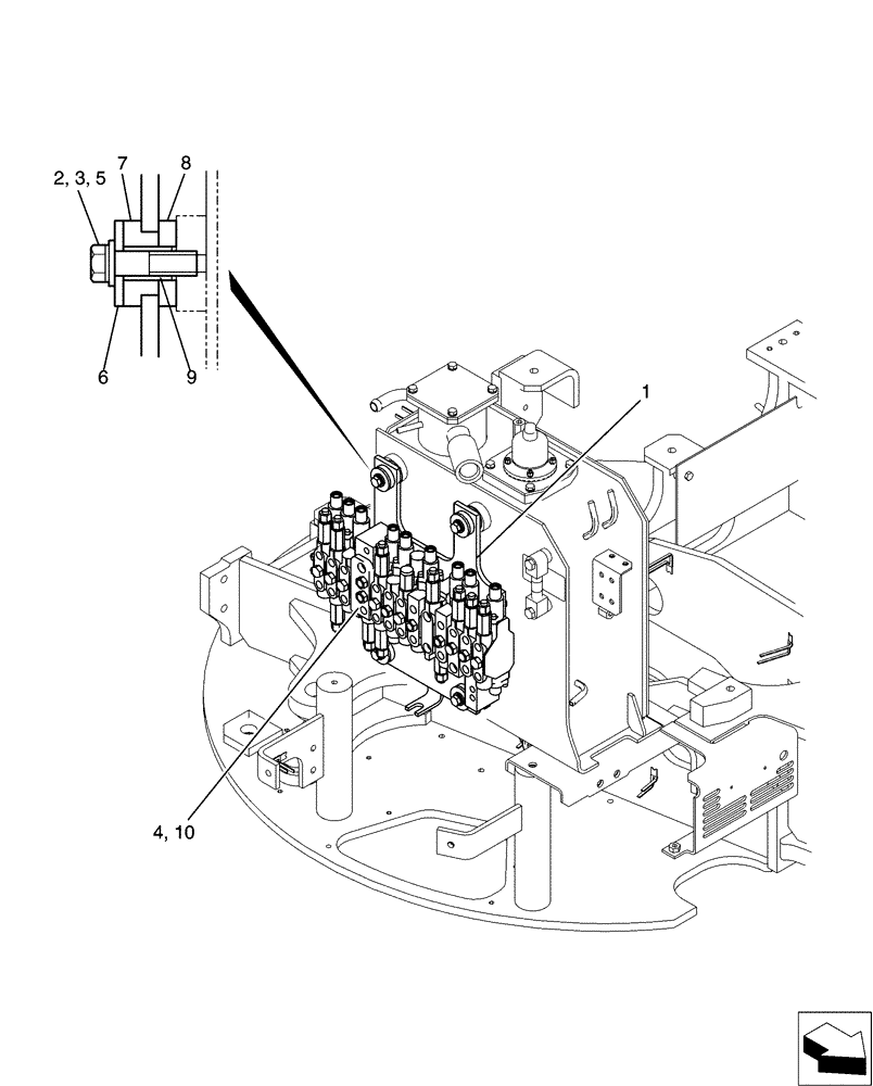 Схема запчастей Case CX31B - (01-029[01]) - VALVE INSTAL, ANGLE DOZER (35) - HYDRAULIC SYSTEMS