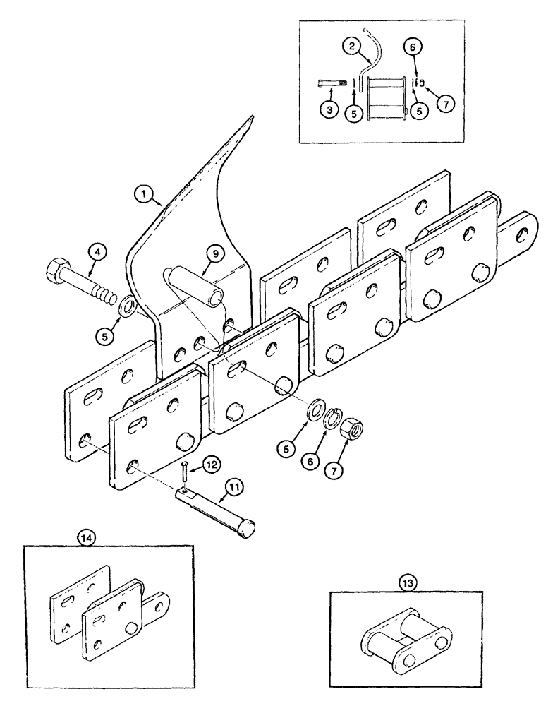 Схема запчастей Case TF300B - (09-17) - CHAINS DIGGING TEETH (09) - CHASSIS/ATTACHMENTS