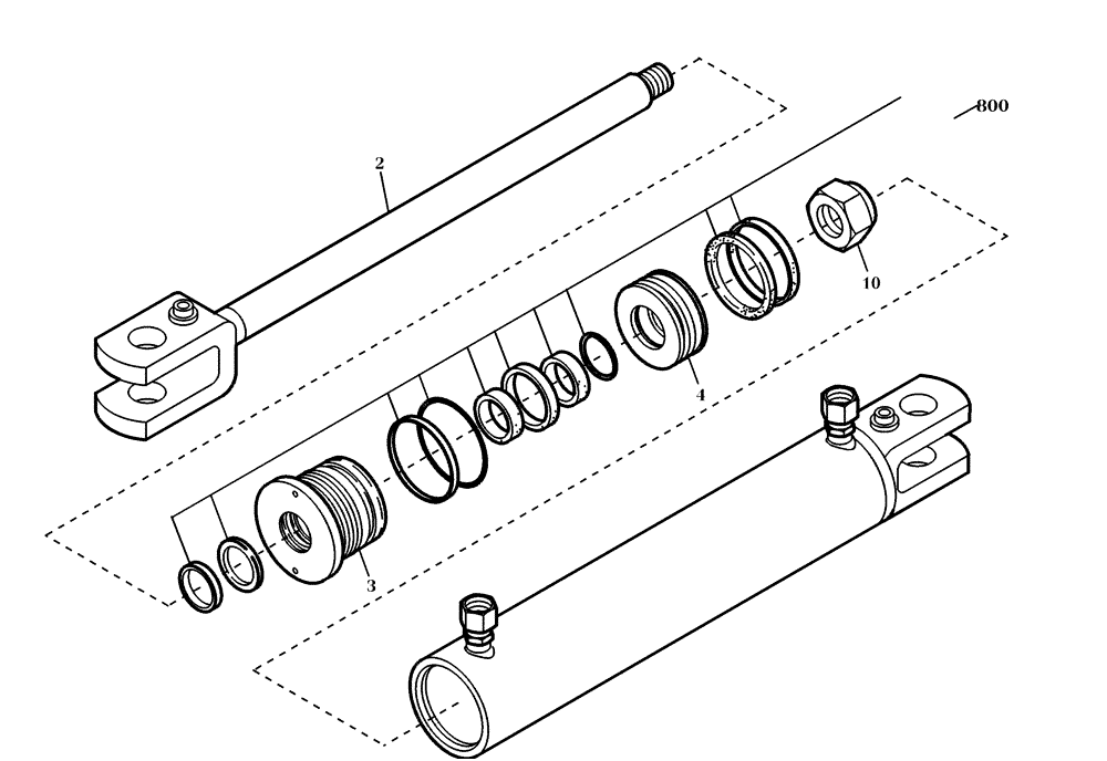 Схема запчастей Case 321D - (24.122[002]) - STEERING CYLINDER (S/N 591059-UP) No Description