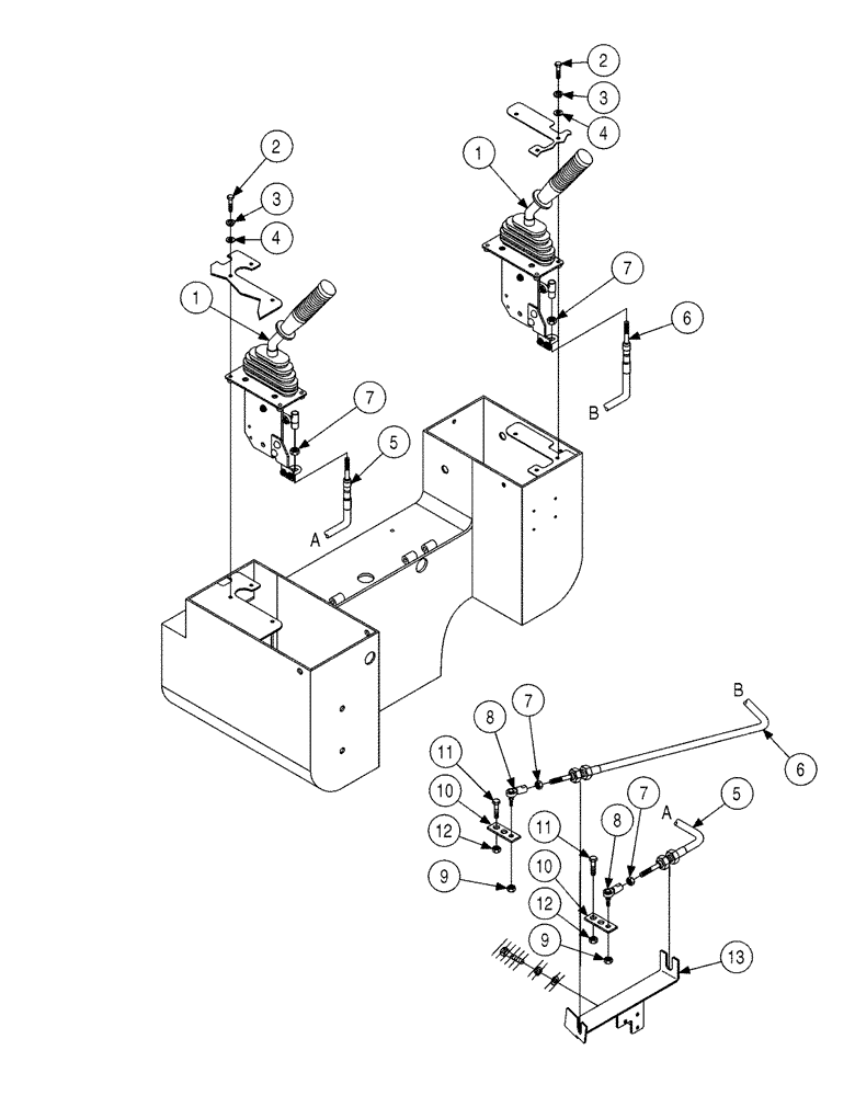 Схема запчастей Case 6010 - (09-16) - CONTROLS - HANDLES, ROTATE AND THRUST/PULLBACK (89) - TOOLS