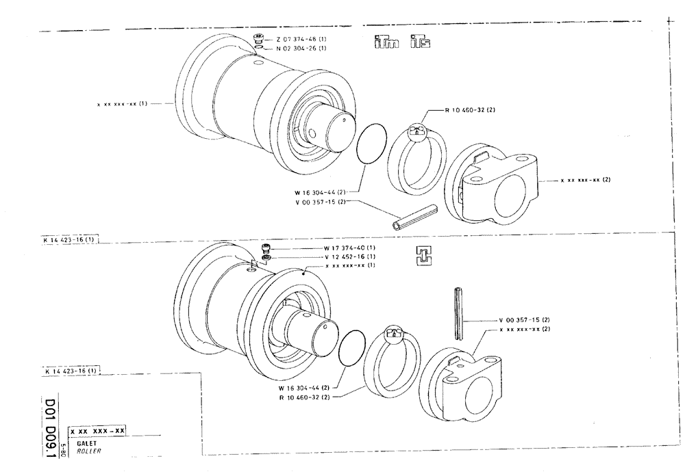 Схема запчастей Case 75C - (D01 D09.1) - ROLLER (04) - UNDERCARRIAGE