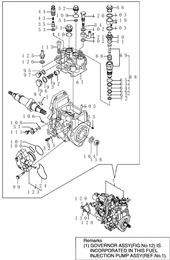 Схема запчастей Case CX50B - (4TNV88-BXYB-22[1]) - FUEL INJUCTION PUMP (10) - ENGINE