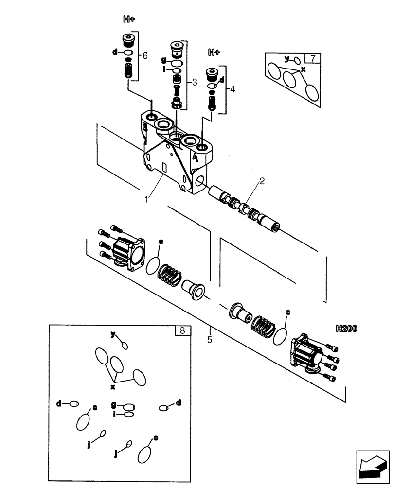 Схема запчастей Case 580SM - (35.150.10[01]) - 84157596 VALVE SECTION - BACKHOE BUCKET (WITH PILOT CONTROLS) (580SM+) (35) - HYDRAULIC SYSTEMS