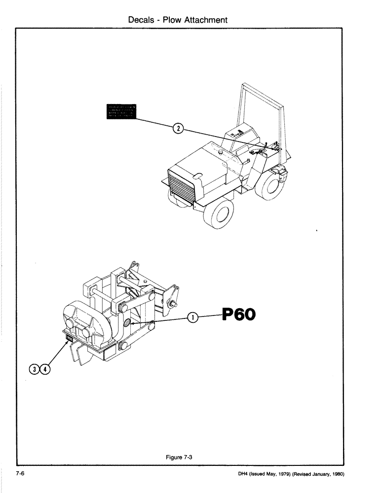 Схема запчастей Case DH4 - (7-06) - DECALS - PLOW ATTACHMENT (90) - PLATFORM, CAB, BODYWORK AND DECALS