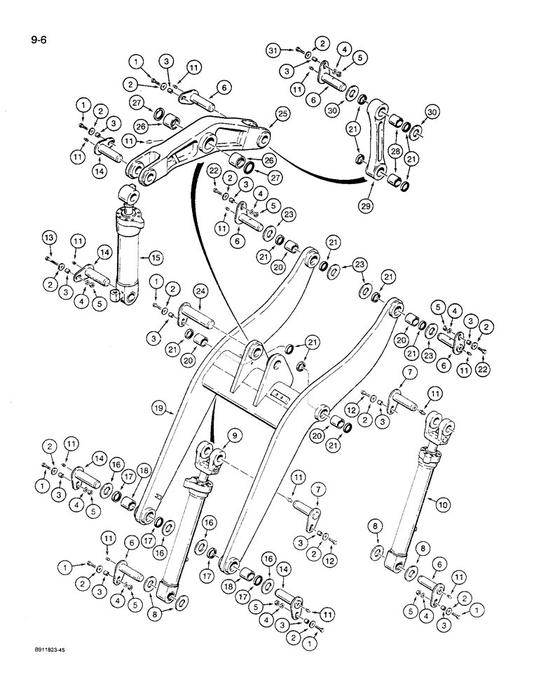 Схема запчастей Case 621 - (9-06) - LOADER LIFT FRAME (09) - CHASSIS/ATTACHMENTS