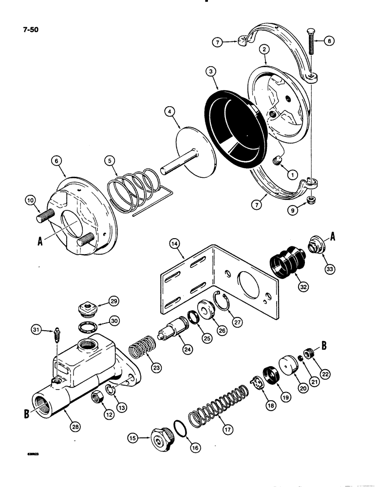 Схема запчастей Case 621 - (7-50) - BRAKE ACTUATOR, L113007, P.I.N. JAK0020901 AND AFTER (07) - BRAKES