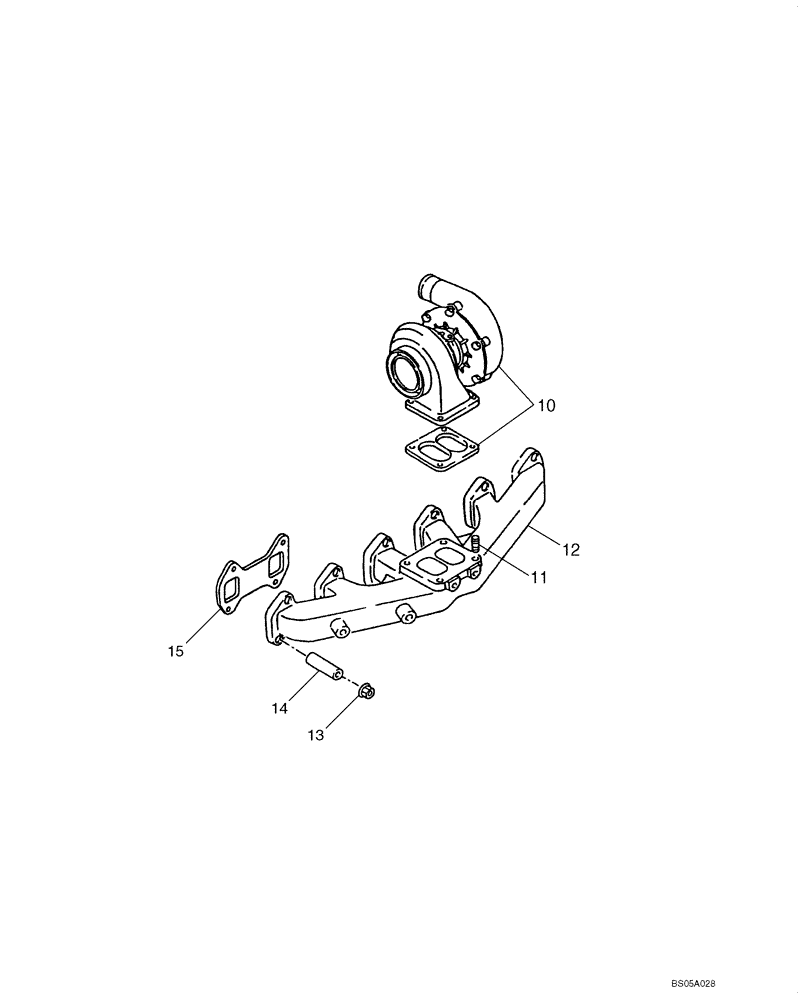 Схема запчастей Case CX225SR - (02-09) - MANIFOLD - EXHAUST (02) - ENGINE