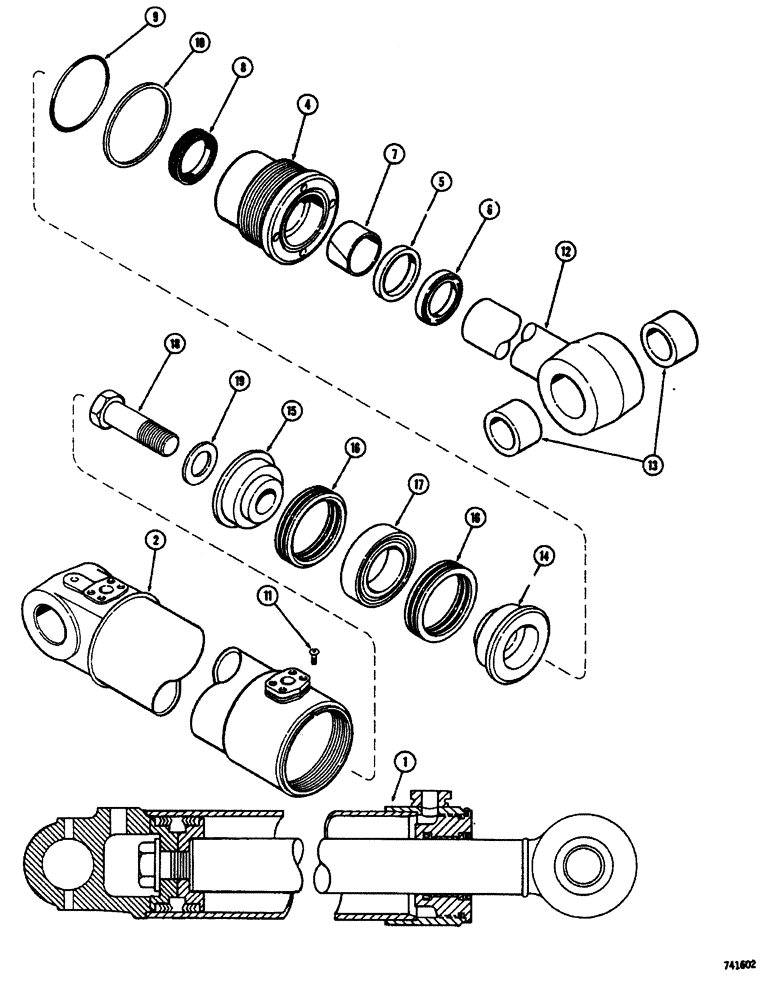 Схема запчастей Case W26B - (410) - G32830 LOADER LIFT CYLINDER GLAND IS STAMPED WITH CYLINDER PART NUMBER (08) - HYDRAULICS