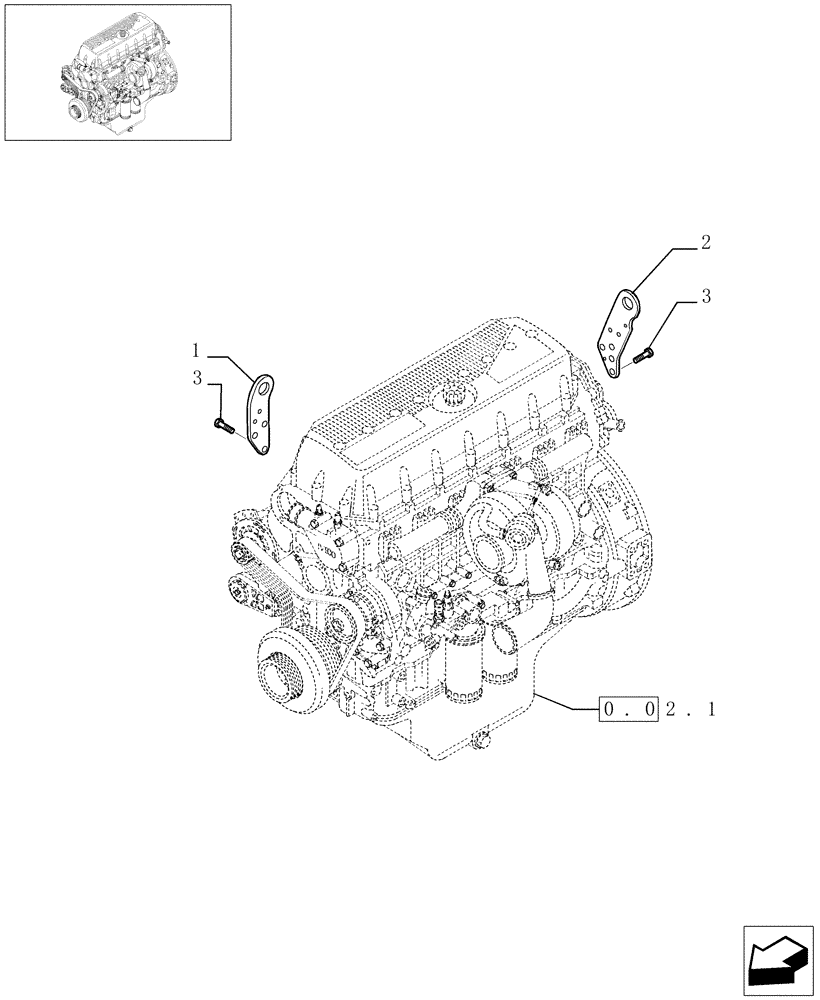 Схема запчастей Case F3AE0684D B005 - (0.45.0[01]) - HOOKS - ENGINE (504065242) 