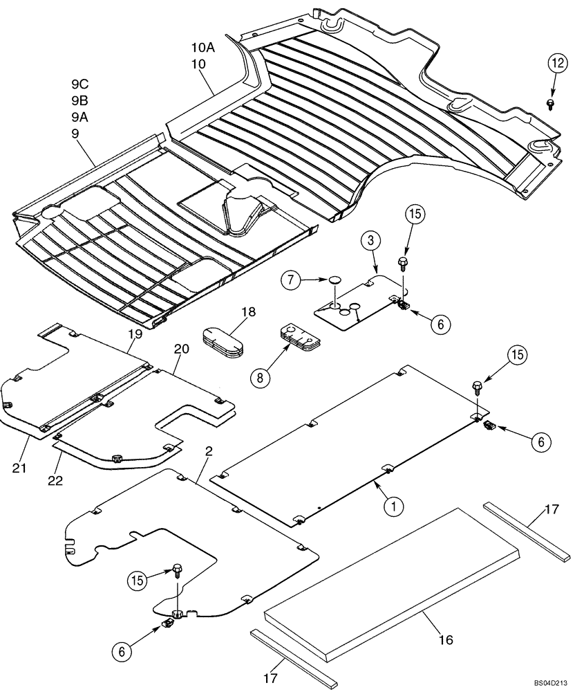 Схема запчастей Case 580SM - (09-41) - PLATES, FLOOR - FLOORMATS (09) - CHASSIS/ATTACHMENTS