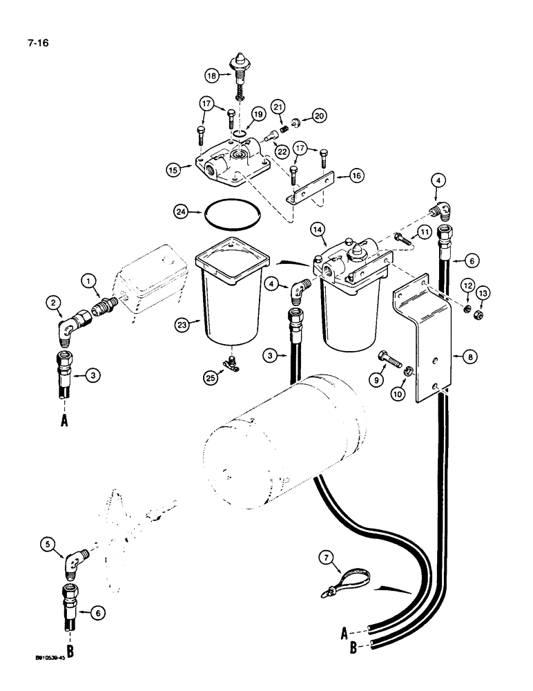 Схема запчастей Case W14B - (7-16) - ALCOHOL EVAPORATOR (07) - BRAKES