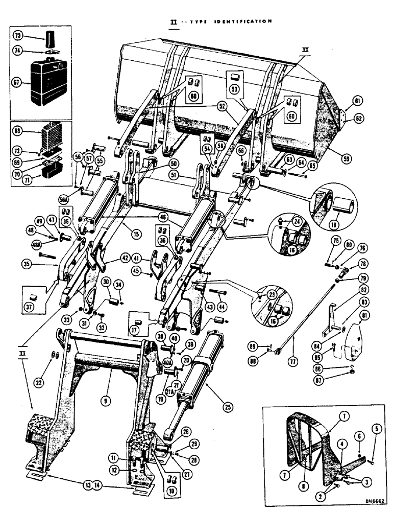 Схема запчастей Case 1000 - (202) - REAR HINGE LOADER, TYPE II (05) - UPPERSTRUCTURE CHASSIS