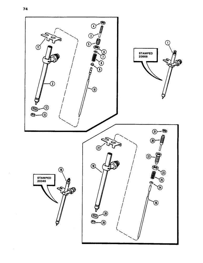 Схема запчастей Case 1450 - (074) - A138322 INJECTOR NOZZLES (03) - FUEL SYSTEM