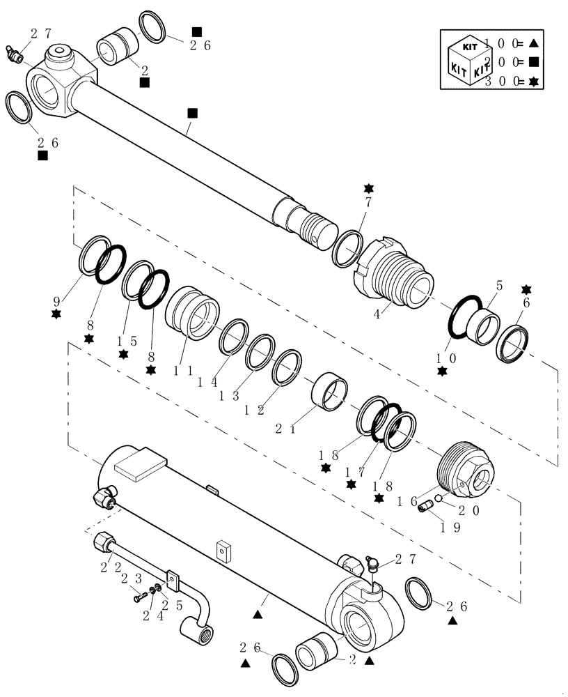 Схема запчастей Case CX27B - (2.010B[01A]) - BOOM CYLINDER - CANOPY (02) - Section 2