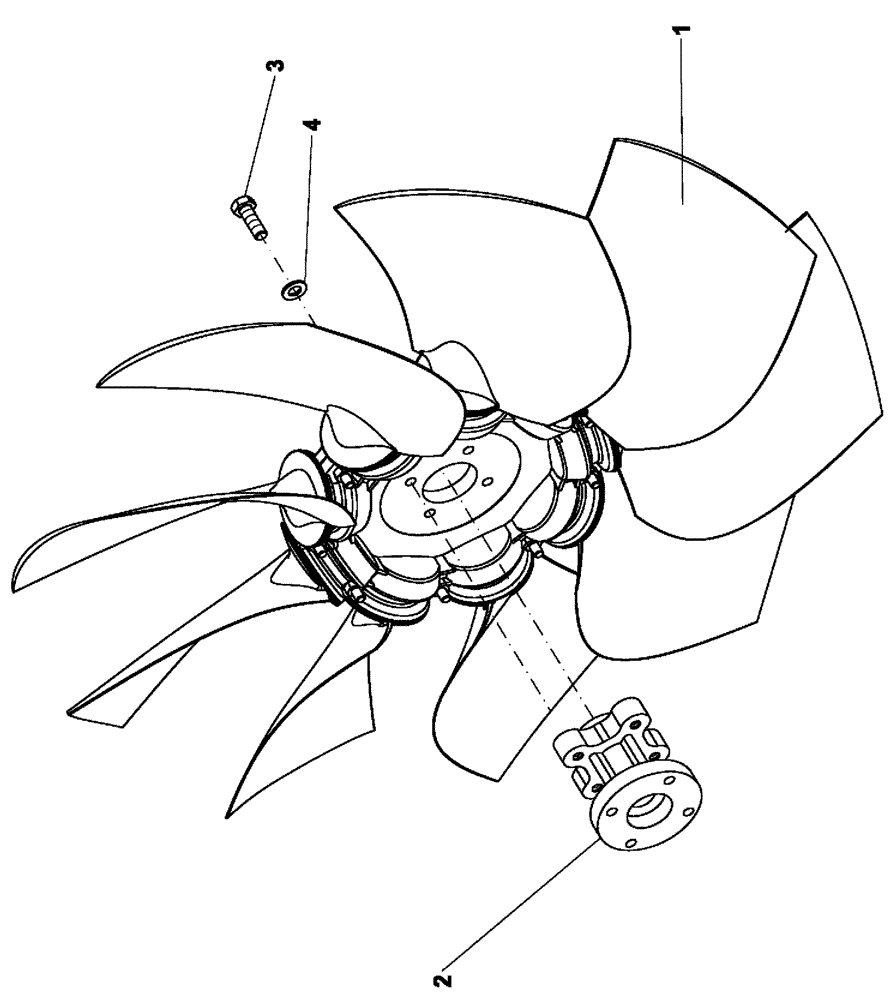 Схема запчастей Case PT240 - (10.414.01) - ENGINE COOLING FAN (GROUP 112-ND144858) (10) - ENGINE