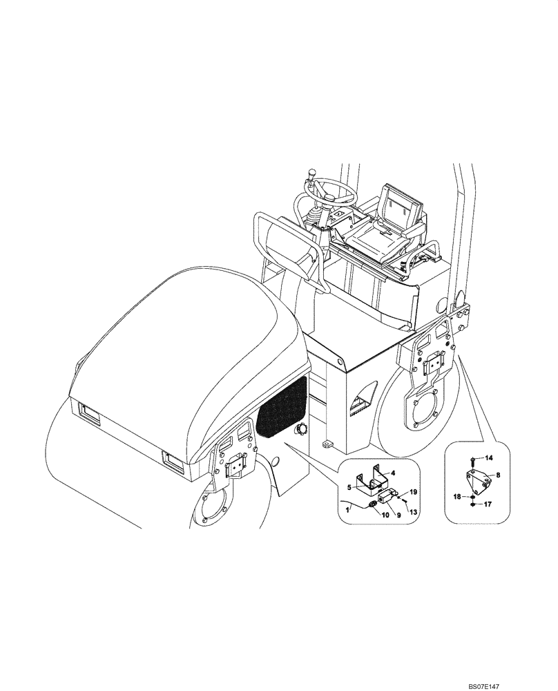 Схема запчастей Case DV204 - (04-415/124[01]) - BACKUP ALARM (GROUP 415/124) (04) - ELECTRICAL SYSTEMS