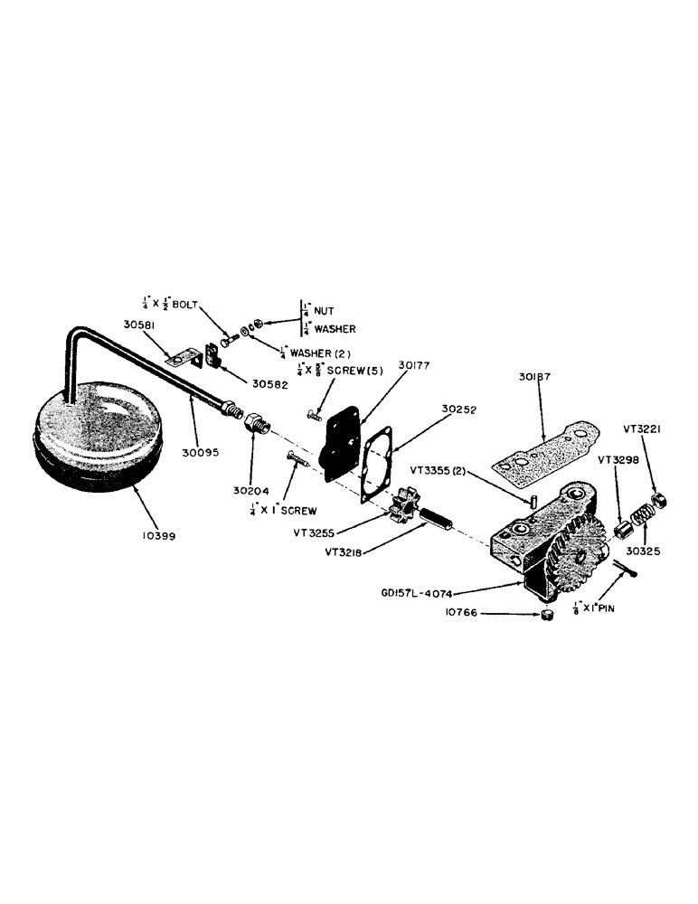 Схема запчастей Case 320 - (028) - DIESEL ENGINE, ENGINE OIL PUMP AND STRAINER (02) - ENGINE