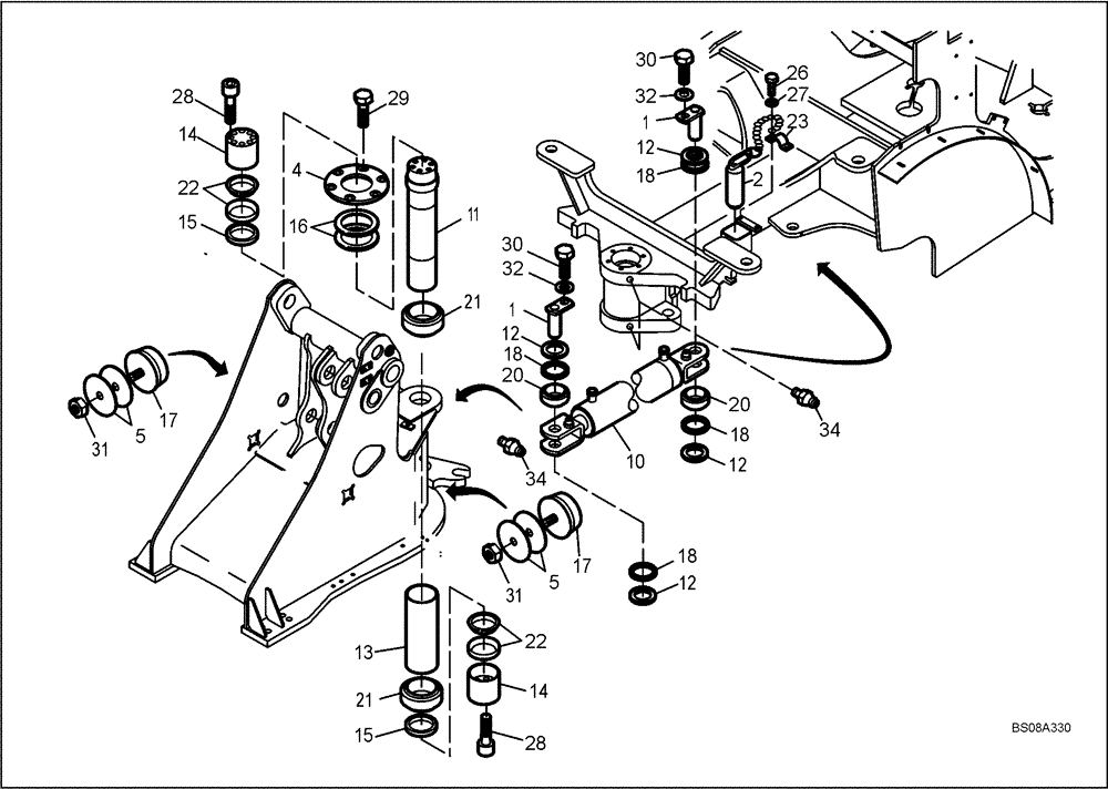 Схема запчастей Case 21E - (01.450[2991419001]) - ARTICULATED JOINT (39) - FRAMES AND BALLASTING