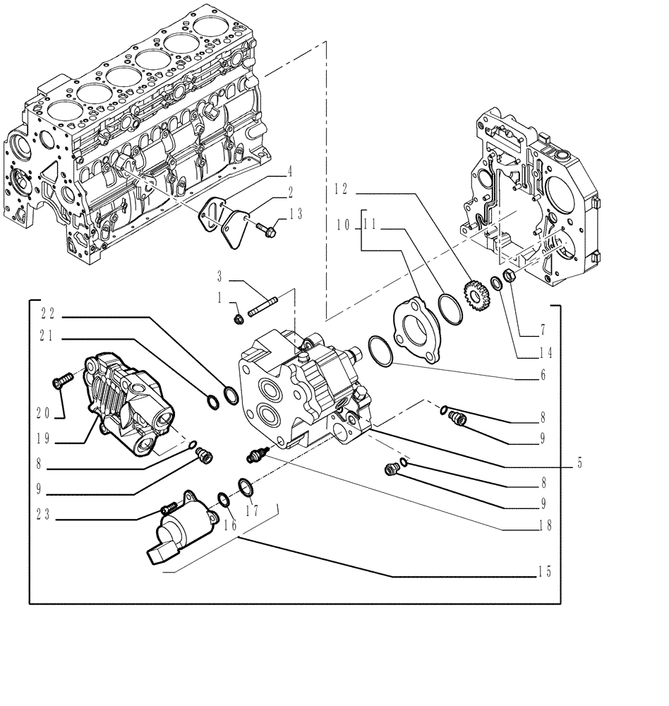 Схема запчастей Case 721D - (03-04) - FUEL INJECTION PUMP (03) - FUEL SYSTEM