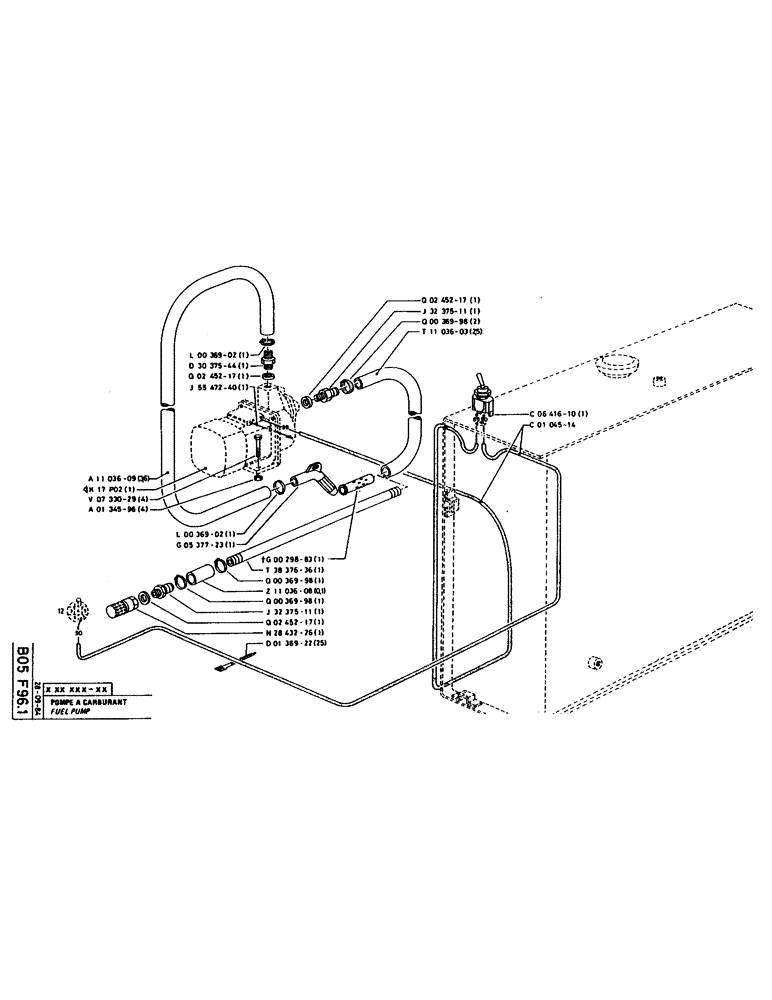 Схема запчастей Case 160CL - (042) - FUEL PUMP (02) - FUEL SYSTEM