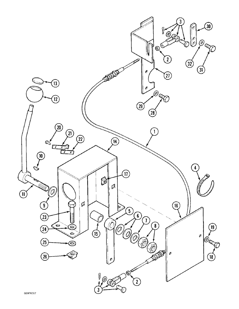 Схема запчастей Case 170C - (3-8) - THROTTLE AND FUEL SHUTOFF CONTROLS (03) - FUEL SYSTEM