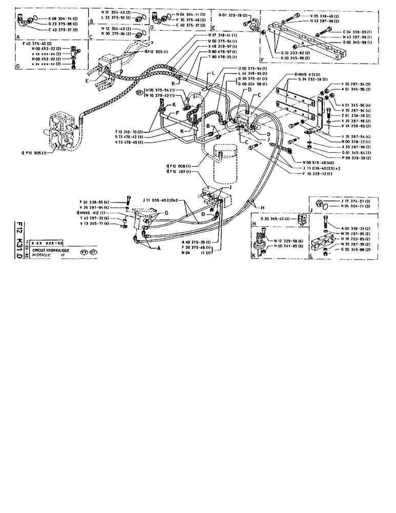 Схема запчастей Case 90BCL - (223) - HYDRAULIC CIRCUIT (07) - HYDRAULIC SYSTEM