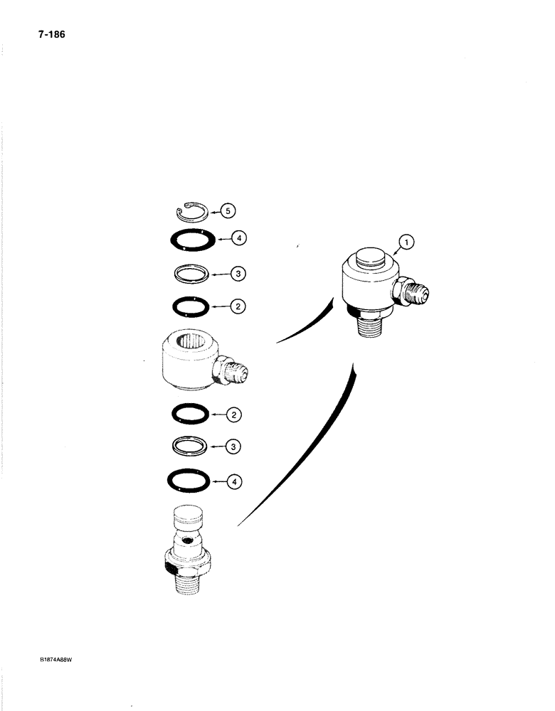 Схема запчастей Case 1187B - (7-186) - INNER SWIVEL ASSEMBLY - UPPER (07) - BRAKES